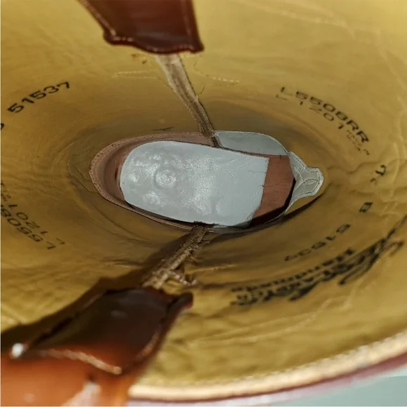 Lucchese Classics Men's Western Roper Boots Color Brown Size 7 B Handmade - Picture 12 of 15